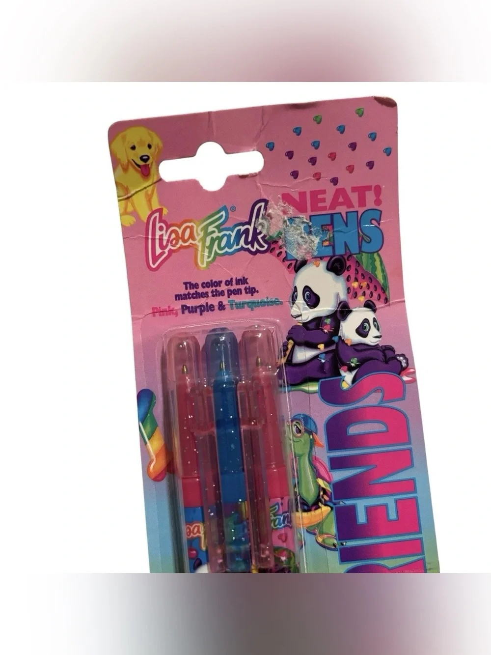 Vintage Lisa Frank Bundle Neat Pens Best Friends Markie Bubble Stickers Strip